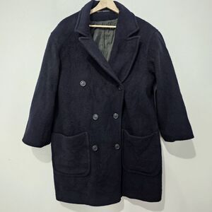 Vintage - International Scene - Pea Coat Wool Quarter Sleeve - Size 9/10 - Navy